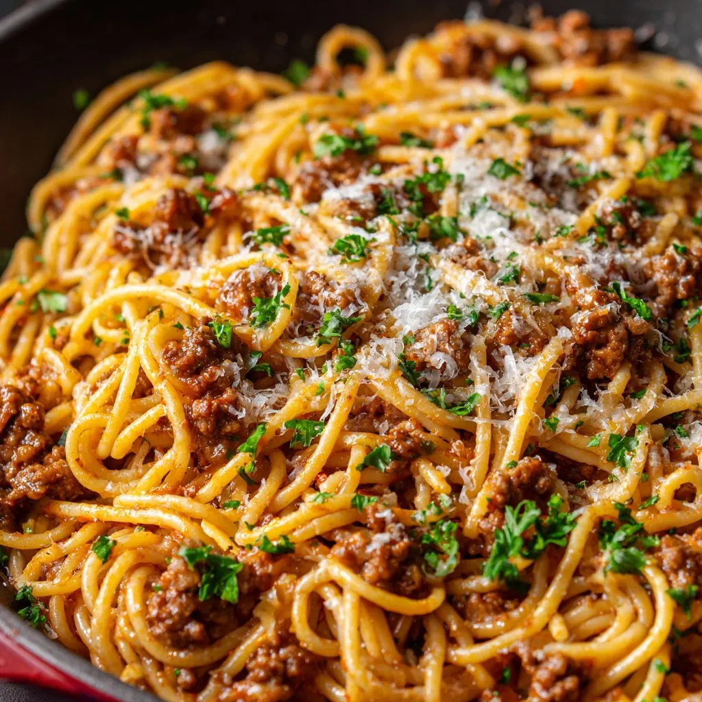 One Pot Spaghetti and Ground Beef Dinner