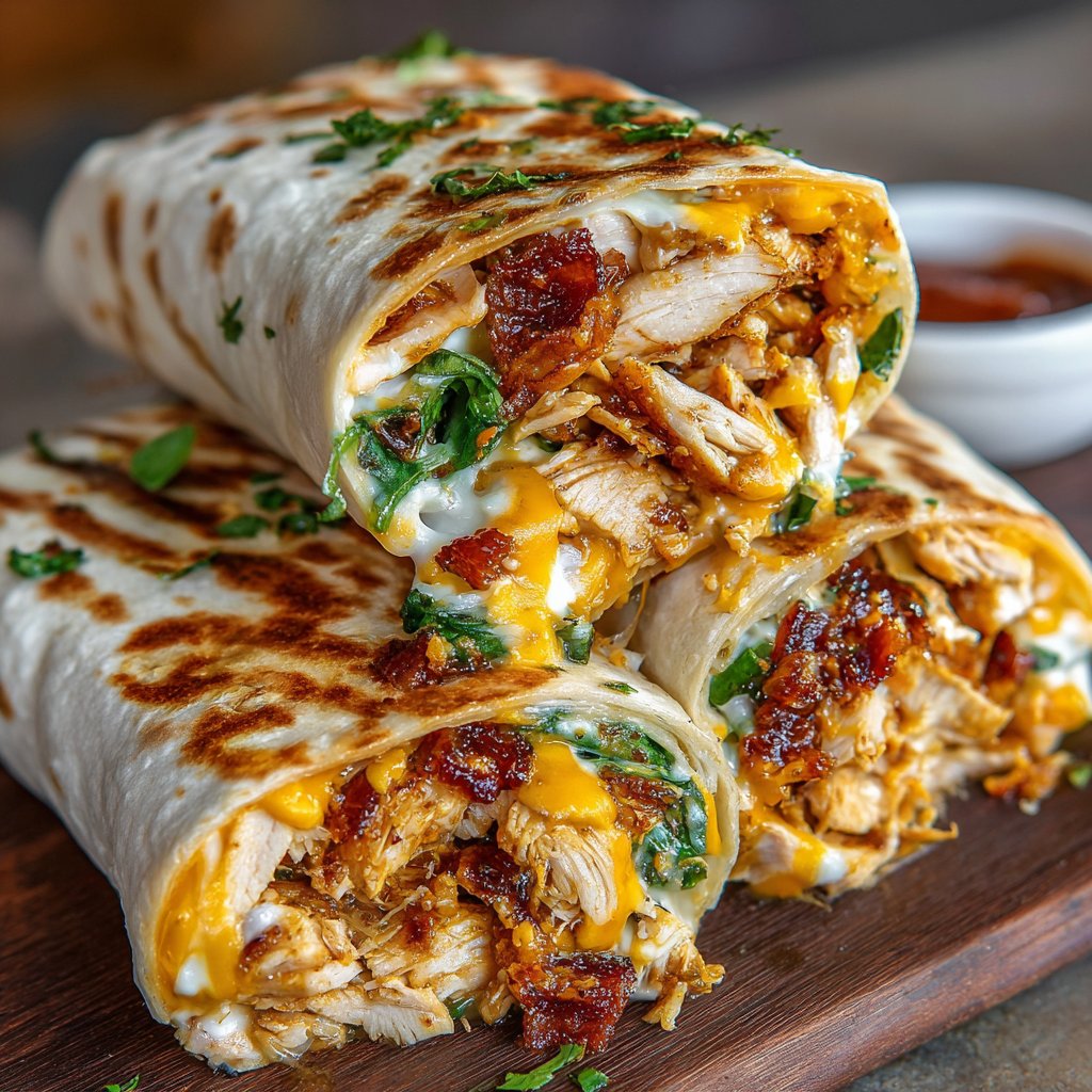 Ooey-Gooey Cheesy Garlic Wraps with Chicken