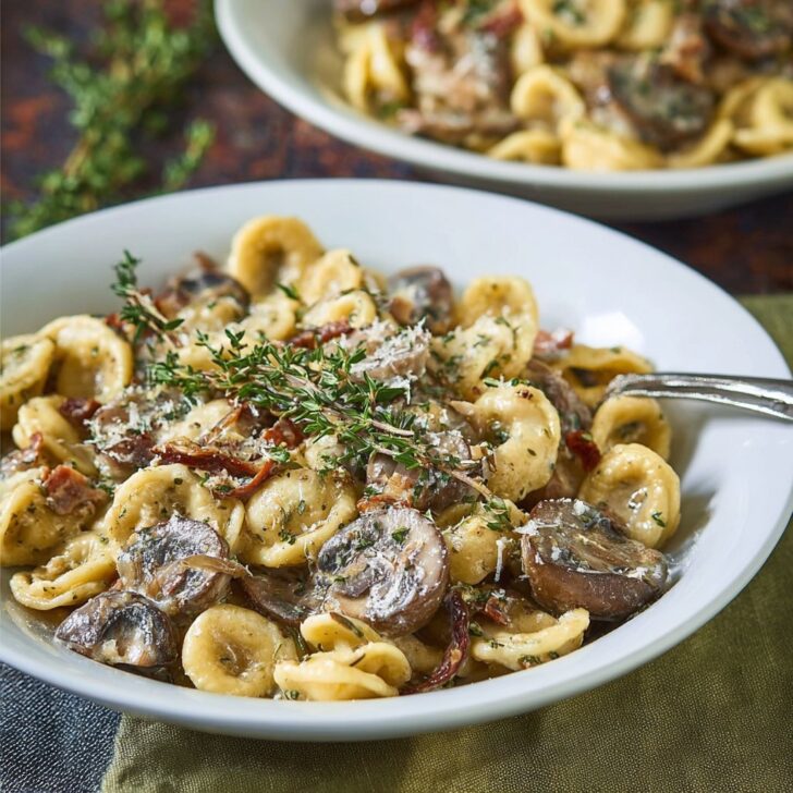 Orecchiette with Mushroom Thyme Sauce