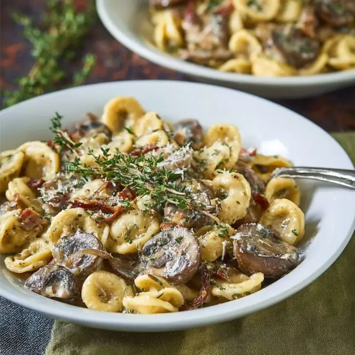 Orecchiette with Mushroom Thyme Sauce