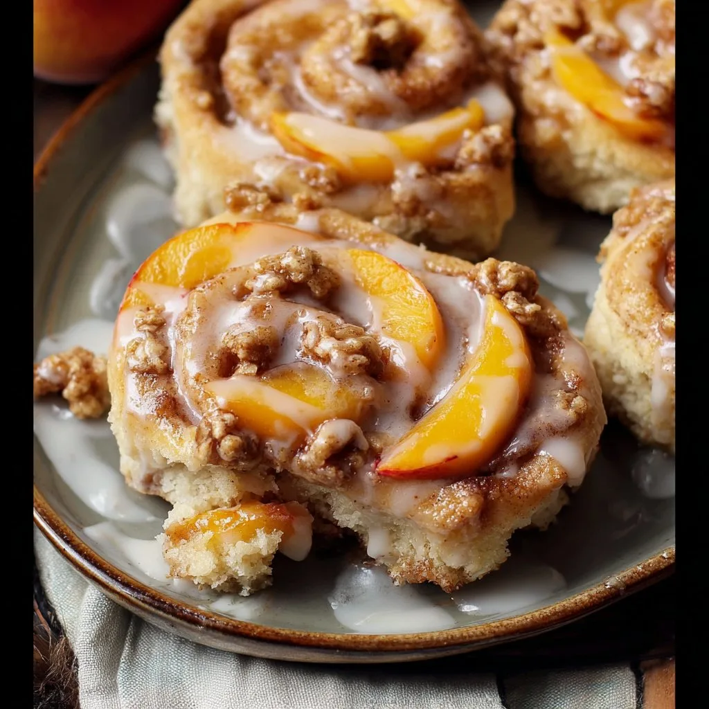 Peach Cobbler Cinnamon Rolls Recipe