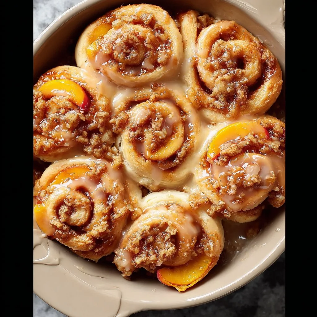 Peach Cobbler Cinnamon Rolls Recipe 1 Peach Cobbler Cinnamon Rolls Recipe