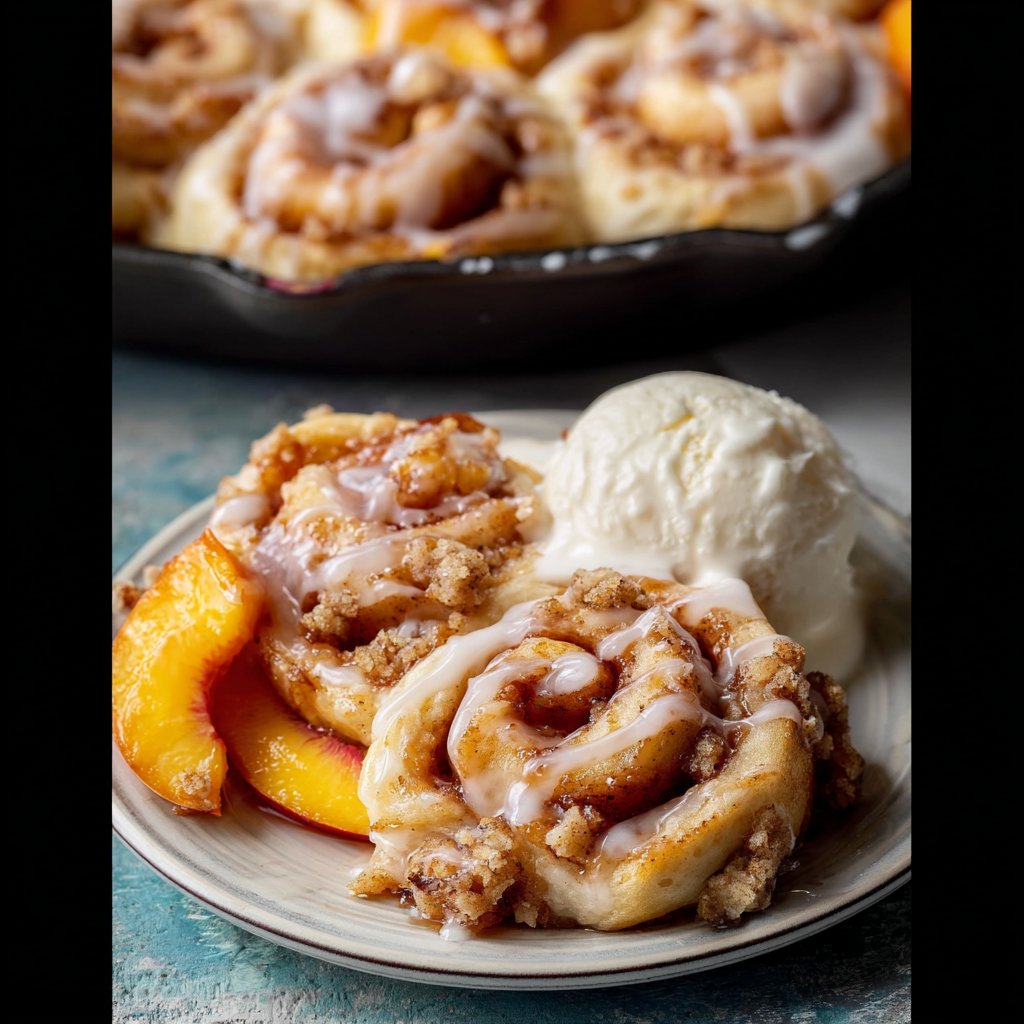 Peach Cobbler Cinnamon Rolls Recipe