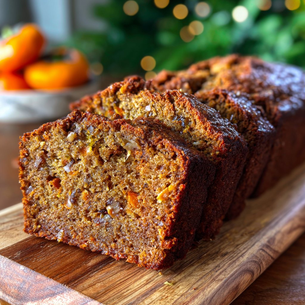 Persimmon Bread with Nutmeg and Clove