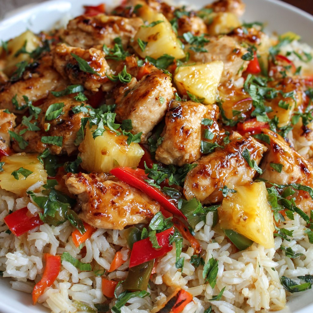 Pineapple Chicken and Rice with Veggies