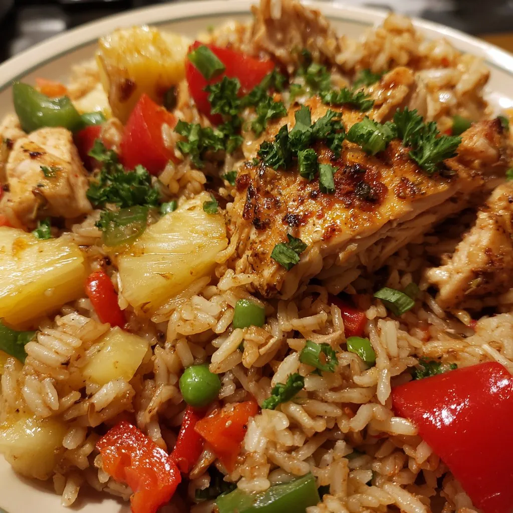Pineapple Chicken and Rice with Veggies 1 Pineapple Chicken and Rice with Veggies