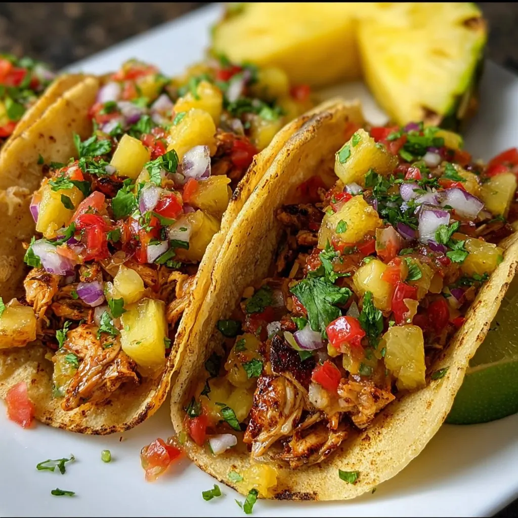 Pineapple Chicken Tacos 2 Pineapple Chicken Tacos