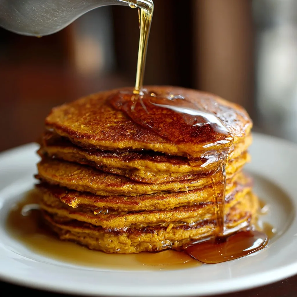 Pumpkin Pancakes with Maple Syrup