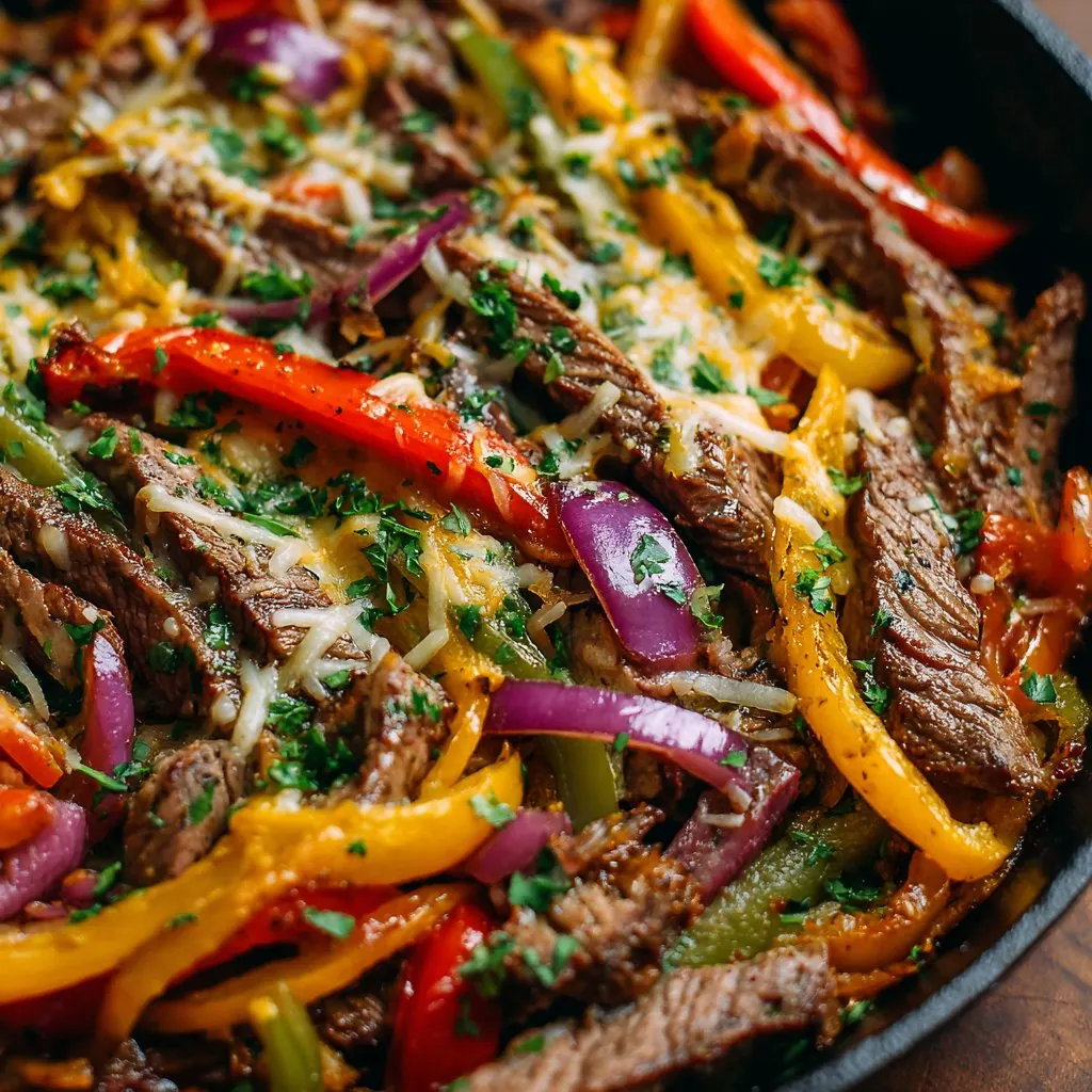 Queso Steak Fajita Skillet Easy