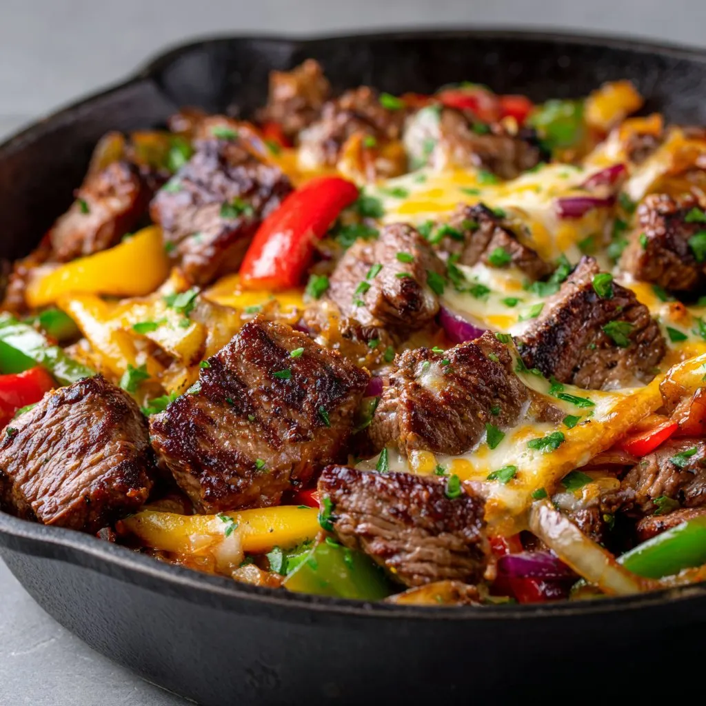 Queso Steak Fajita Skillet Easy