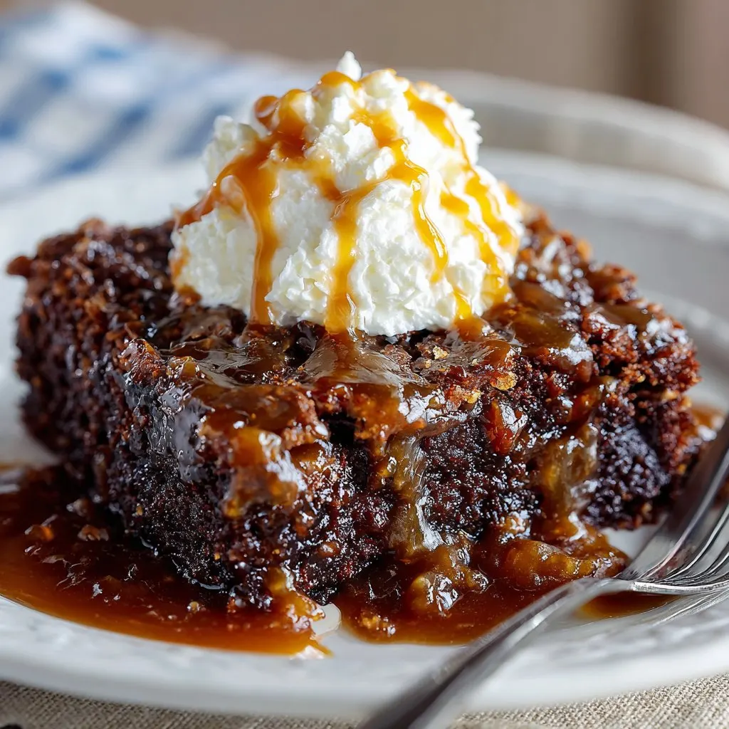 Easy Chocolate Dump Cake with Caramel