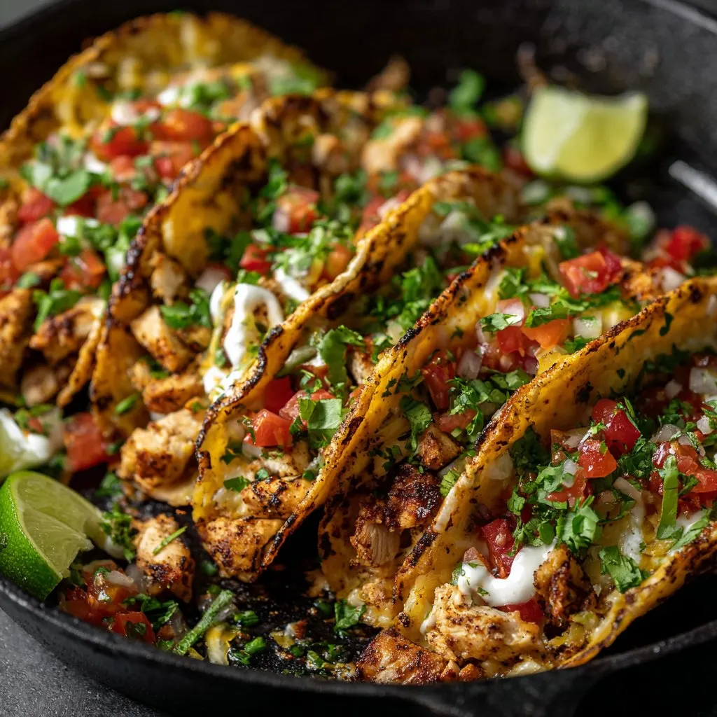 Quick Chicken Street Tacos (Skillet!)