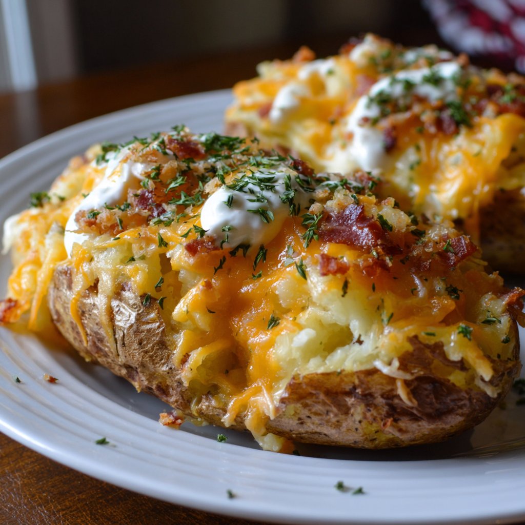 Crock Pot Cheesy Baked Potatoes