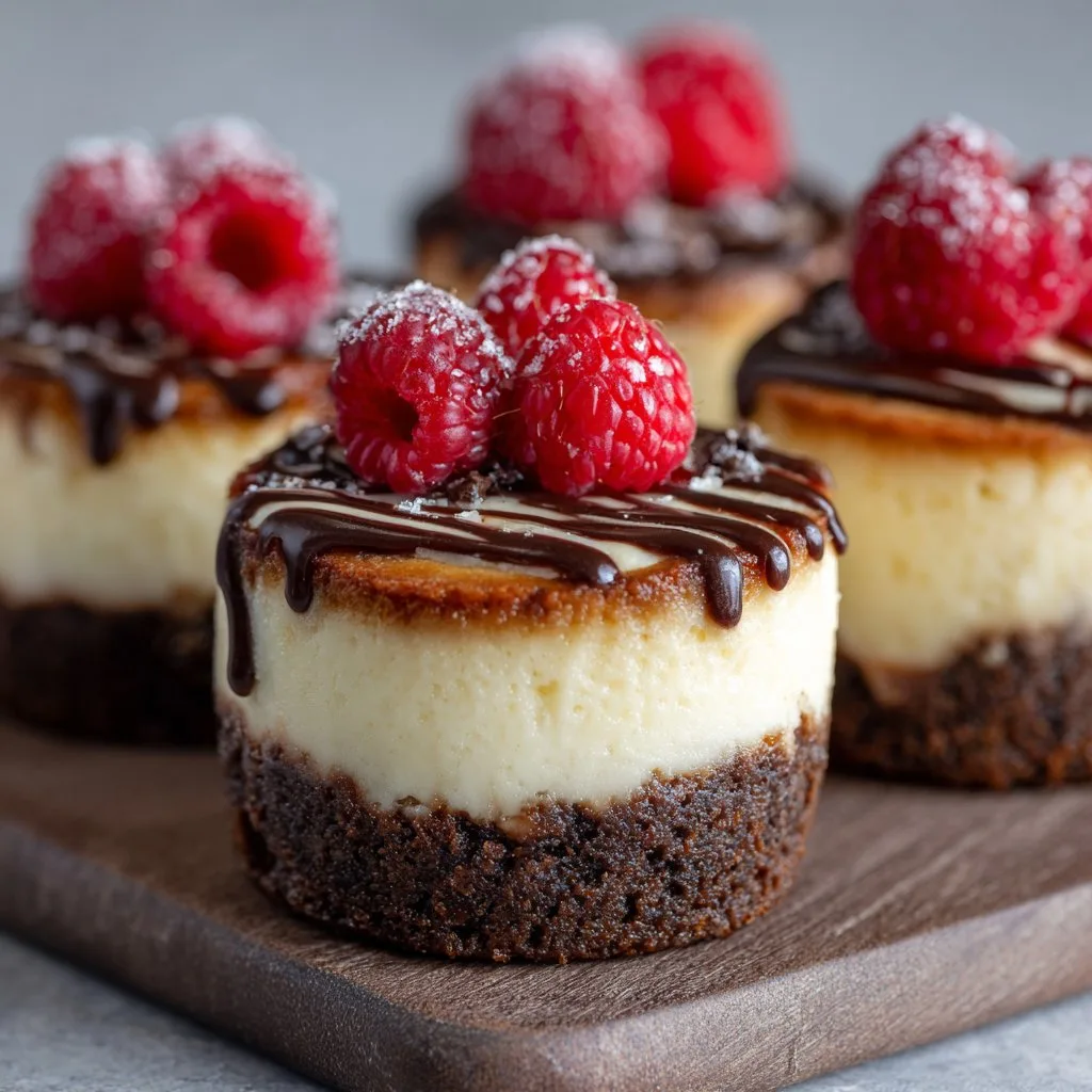 Mini Cheesecakes with Brownie Bottoms