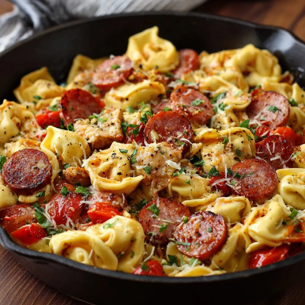 Kielbasa and Tortellini Skillet Meal