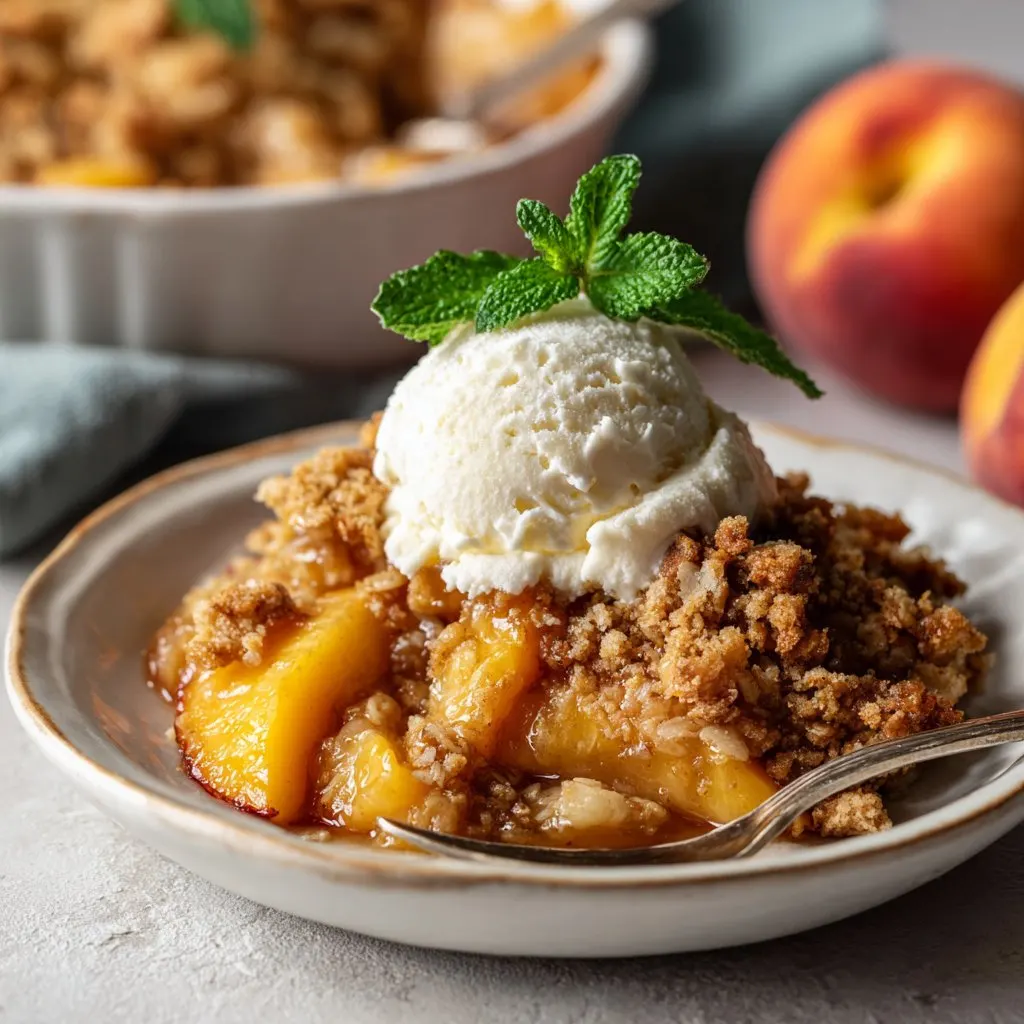Fresh Peach Crisp with Crumb Topping