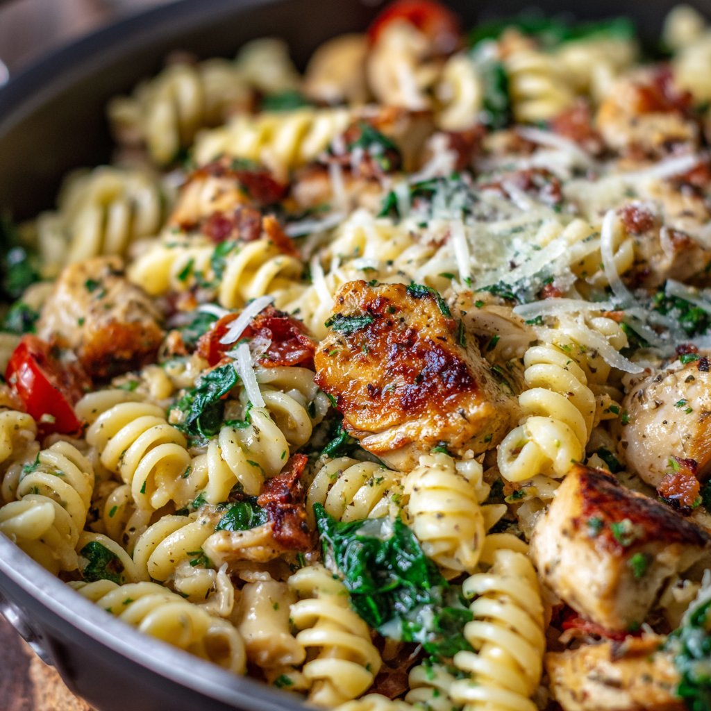One Pot Tuscan Chicken Pasta (Easy)