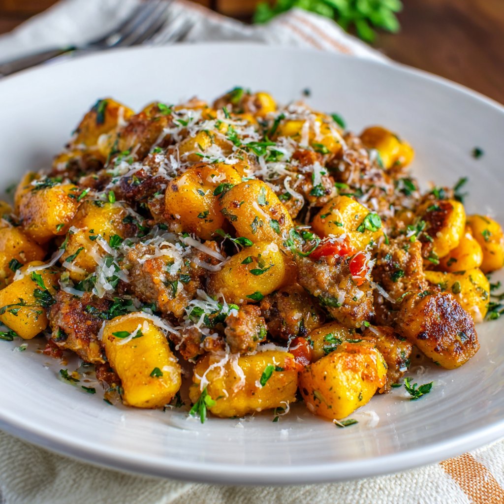 Butternut Squash Gnocchi with Sausage