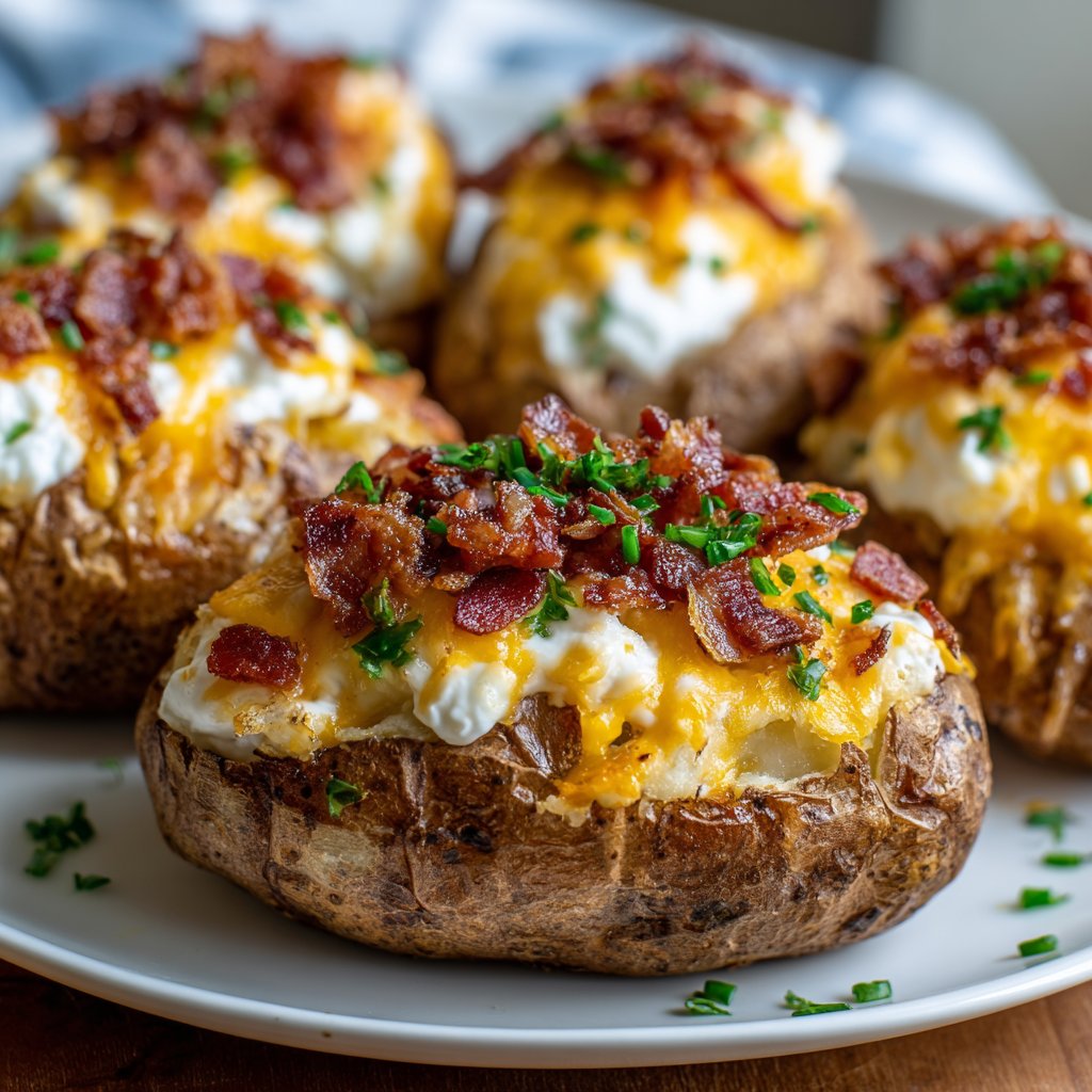 Crock Pot Cheesy Baked Potatoes