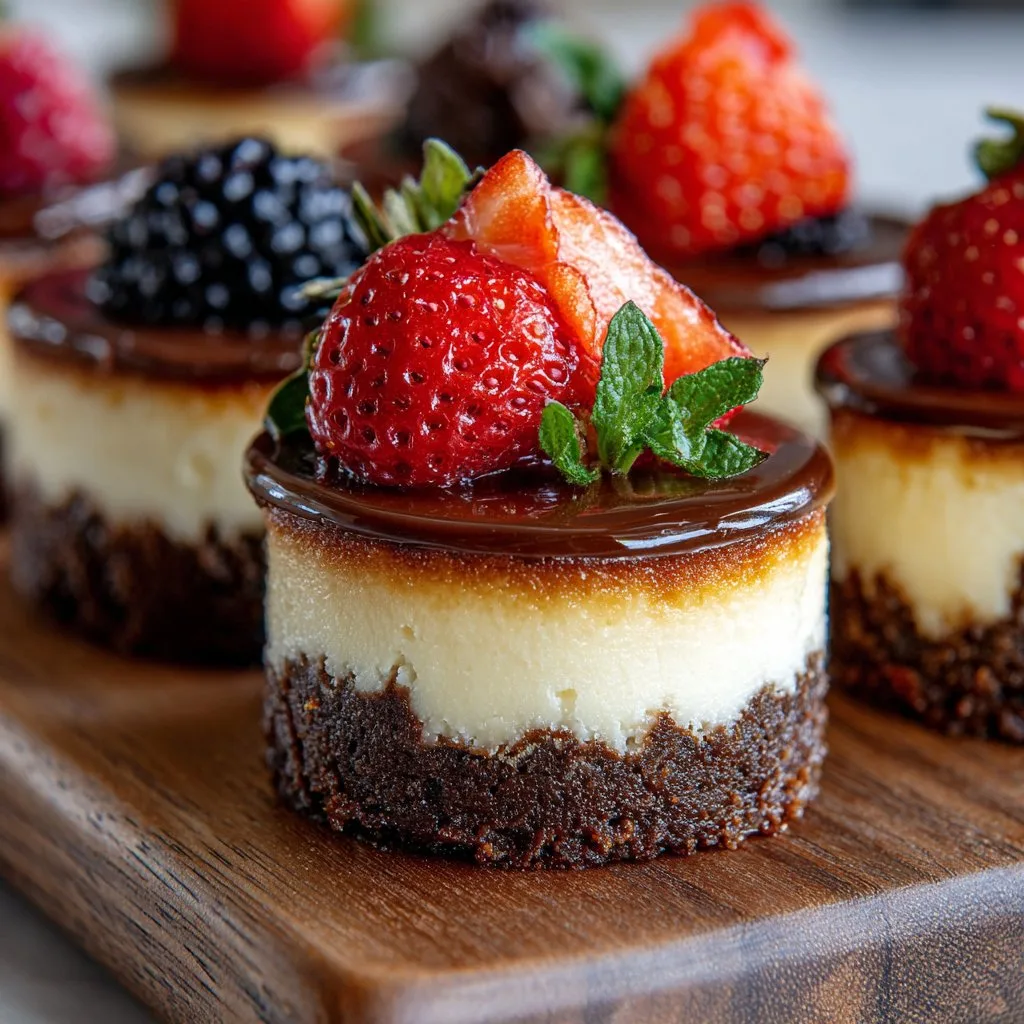 Mini Cheesecakes with Brownie Bottoms