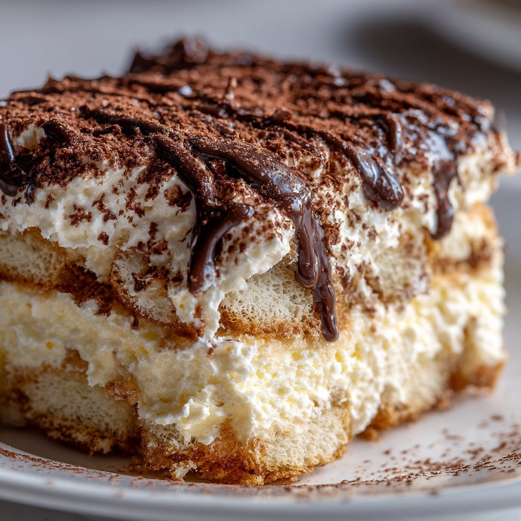 Tiramisu Poke Cake (No Bake Layers)