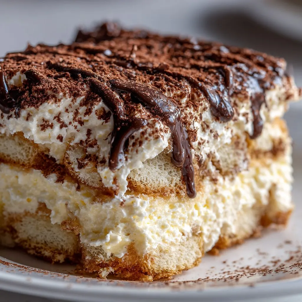 Tiramisu Poke Cake (No Bake Layers)