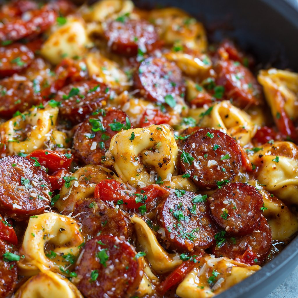 Kielbasa and Tortellini Skillet Meal