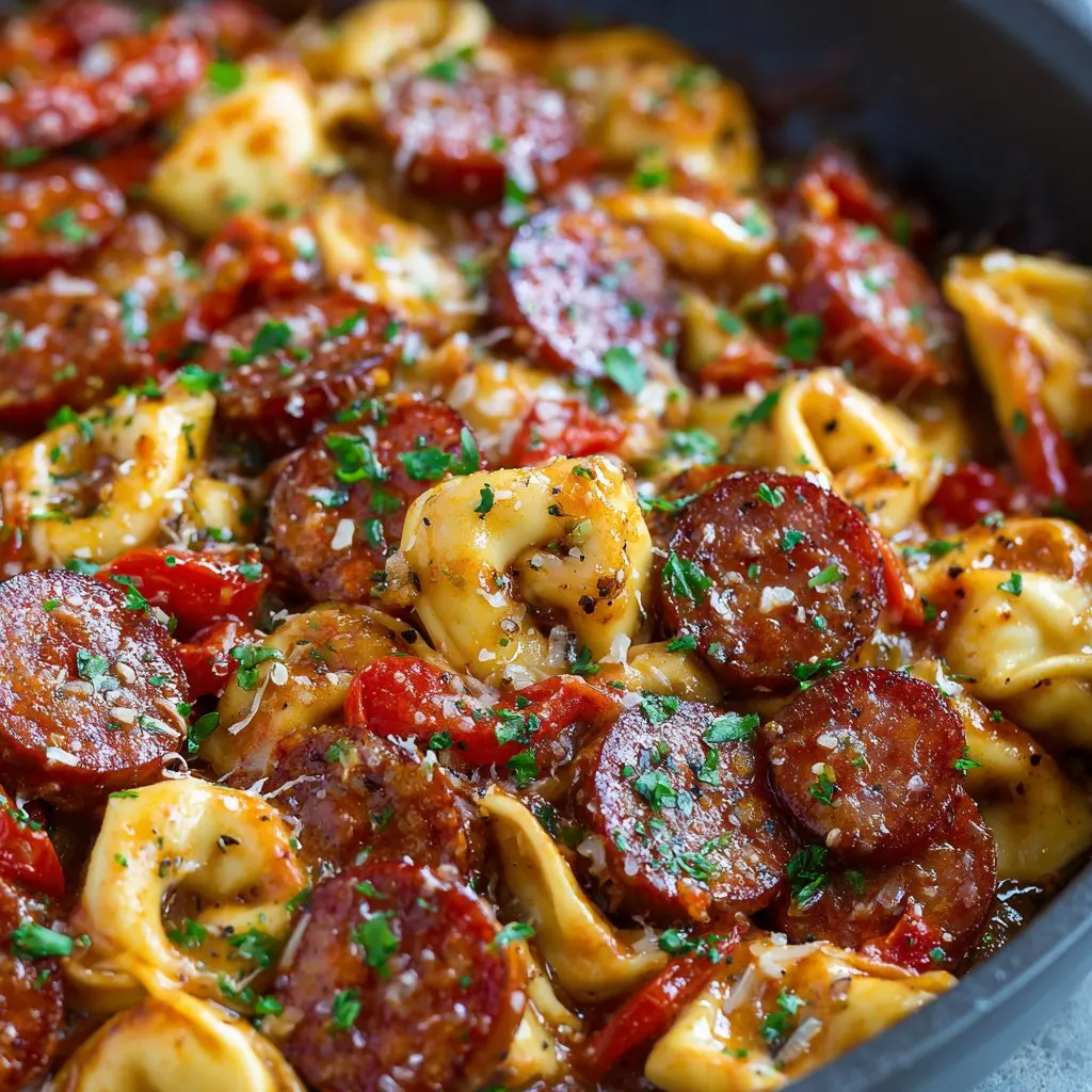 Kielbasa and Tortellini Skillet Meal