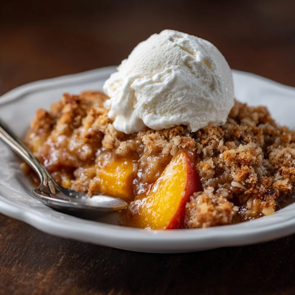 Fresh Peach Crisp with Crumb Topping