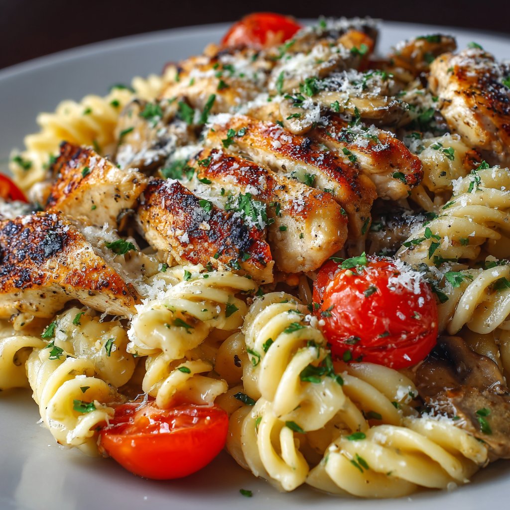 Creamy Chicken Pasta Tuscan Style