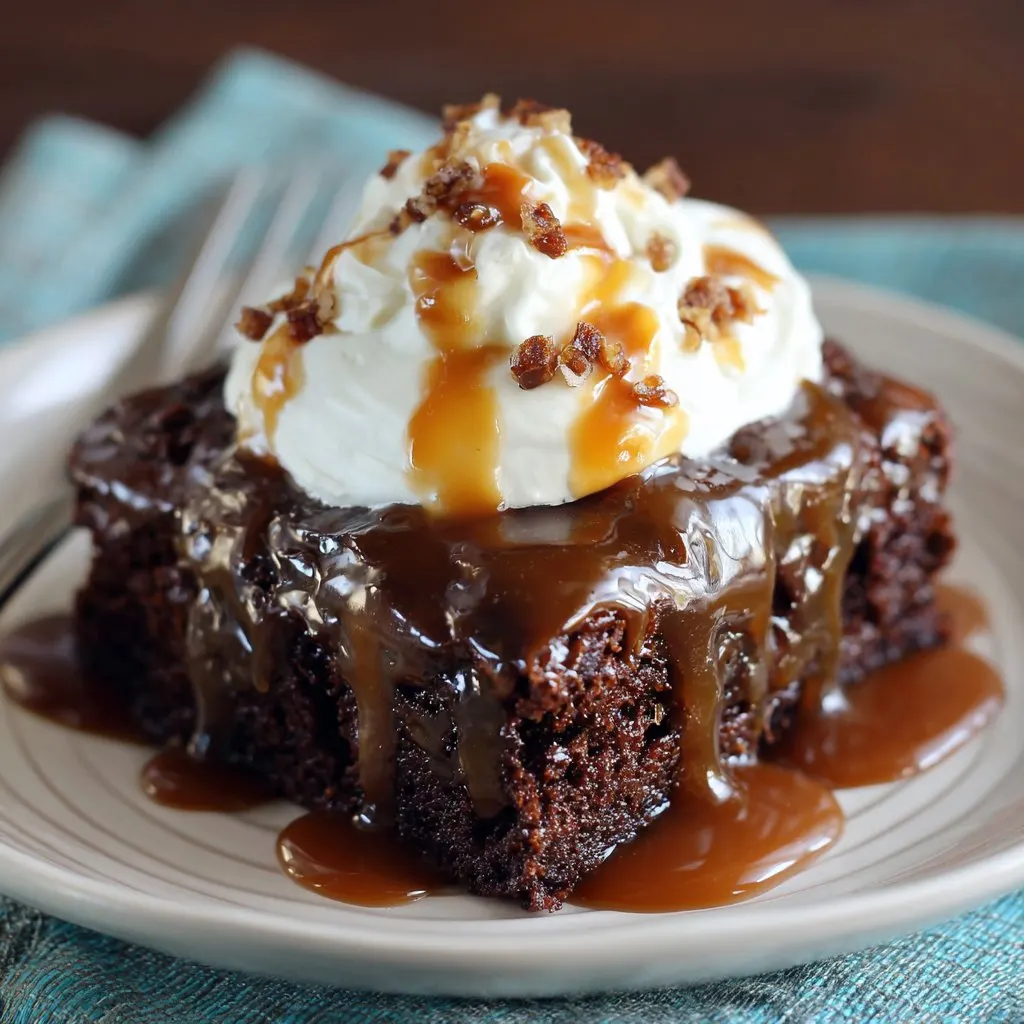 Chocolate Caramel Dump Cake (Easy!)