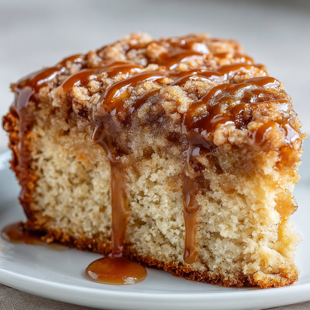 Apple Crumb Cake with Cinnamon Drizzle
