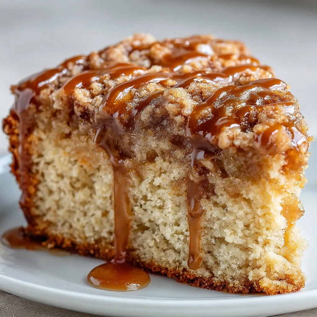 Apple Crumb Cake with Cinnamon Drizzle
