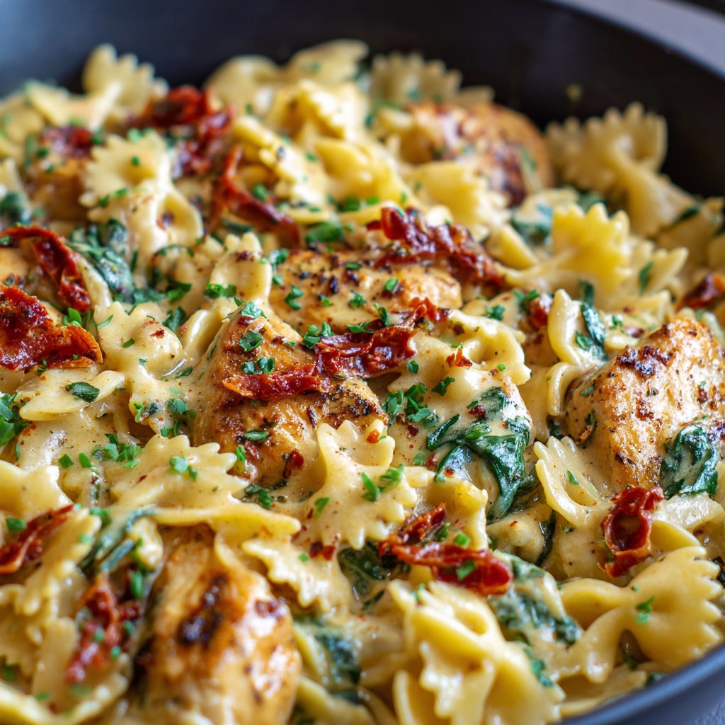 Creamy Tuscan Chicken Pasta Skillet