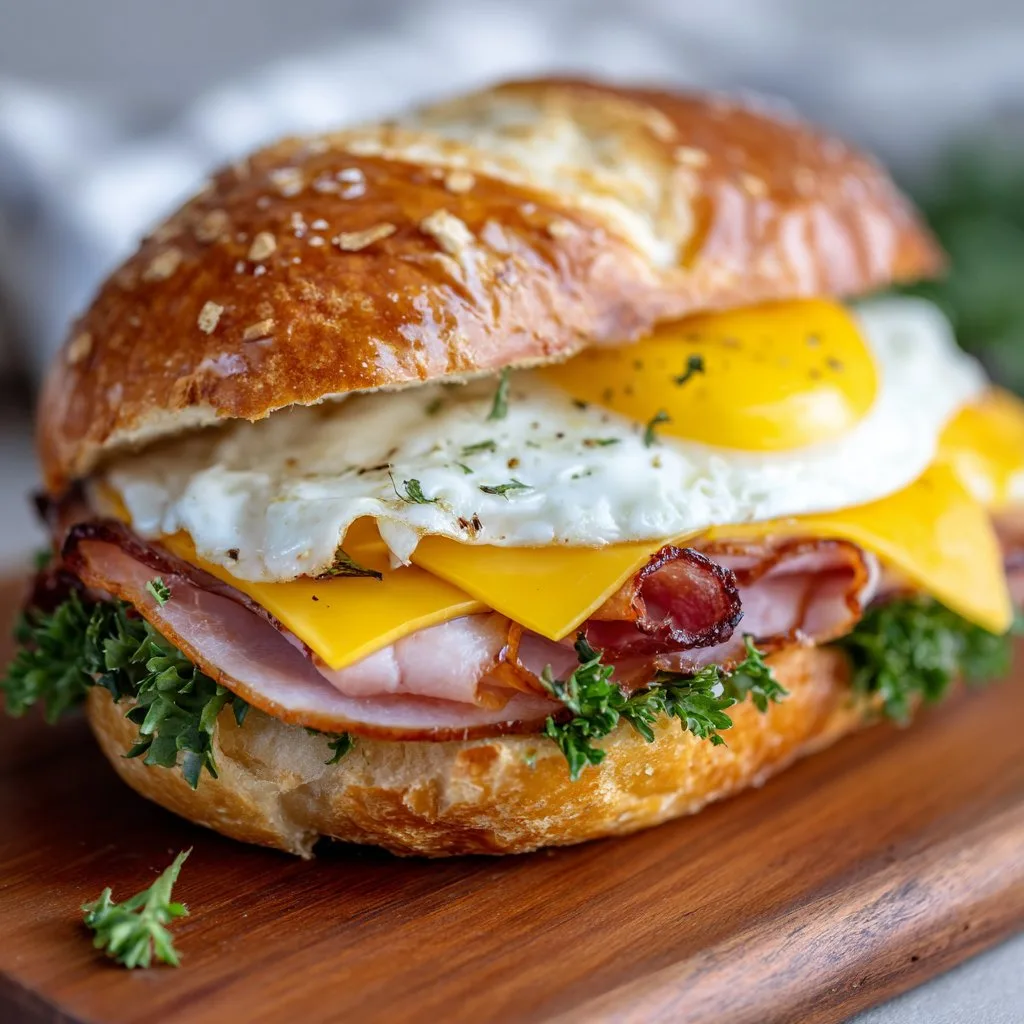 Egg and Ham Breakfast Sandwich (Protein)
