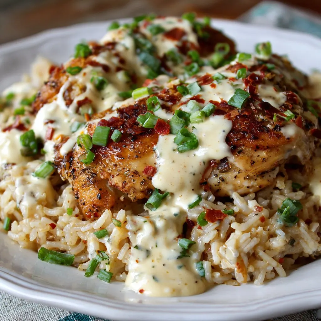 Creamy Smothered Chicken and Rice 1 Creamy Smothered Chicken and Rice