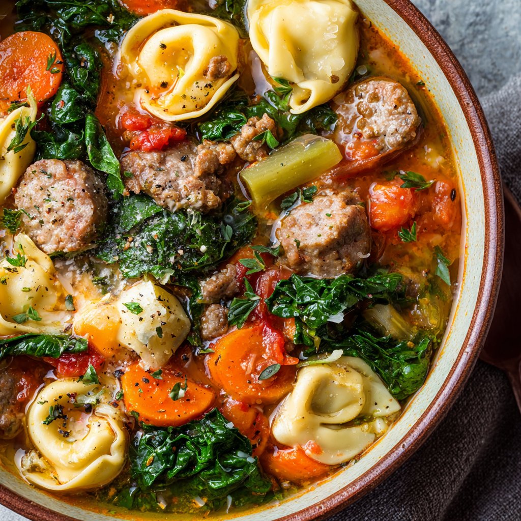 Sausage and Tortellini Soup Hearty Meal