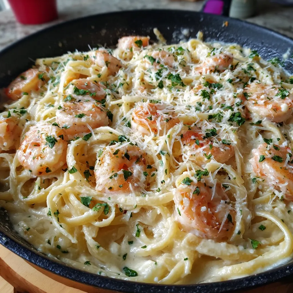 Shrimp Alfredo Pasta Creamy Garlic