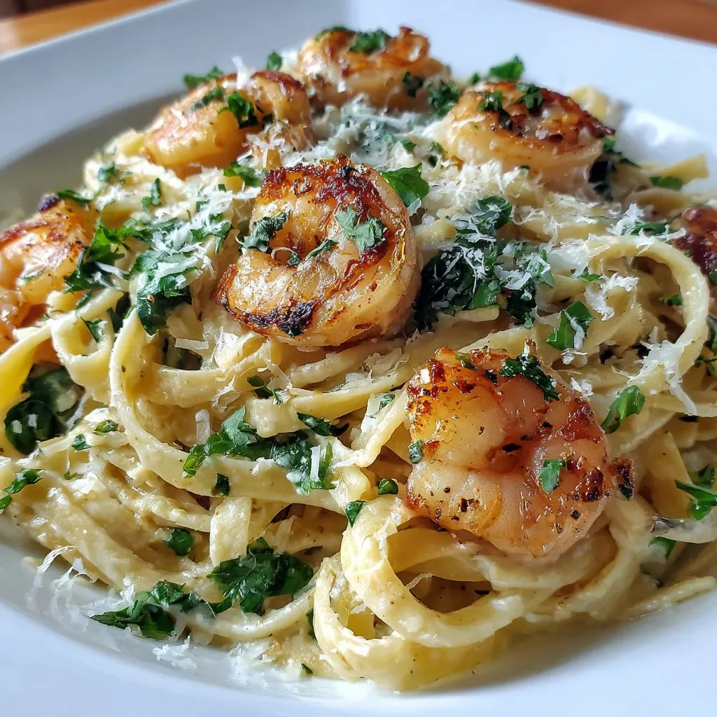 Shrimp Alfredo Pasta Creamy Garlic