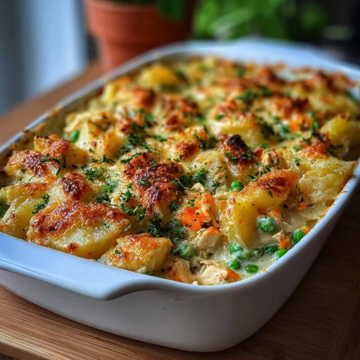 Spring Veggie Loaded Chicken Potato Casserole