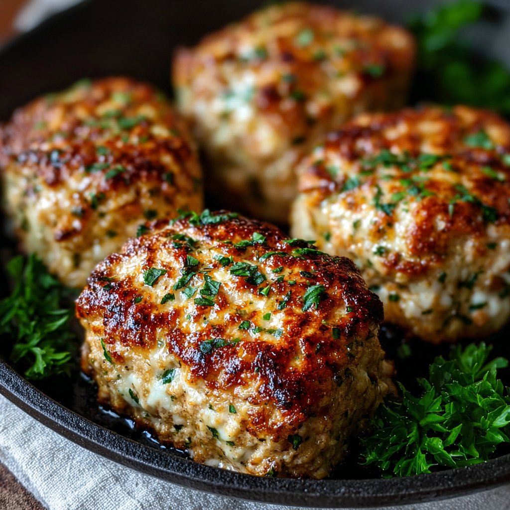 The Easiest Garlic Parmesan Chicken Meatloaves