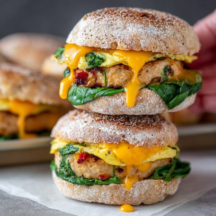 Veggie And Turkey Meal Prep Breakfast Sandwiches