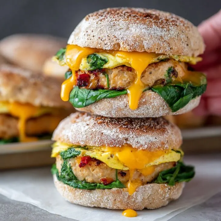 Veggie And Turkey Meal Prep Breakfast Sandwiches