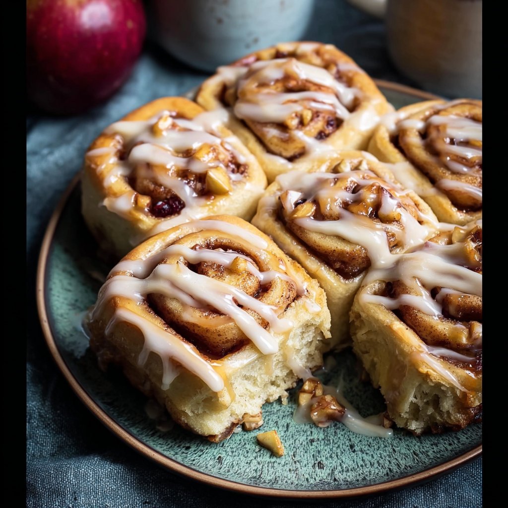 Apple Cinnamon Rolls with Brown Butter Maple Icing
