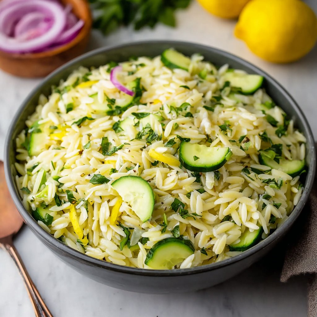 Best Cucumber Lemon Orzo Salad