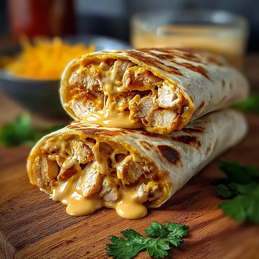 Cheesy chicken wrap 1 Cheesy chicken wrap