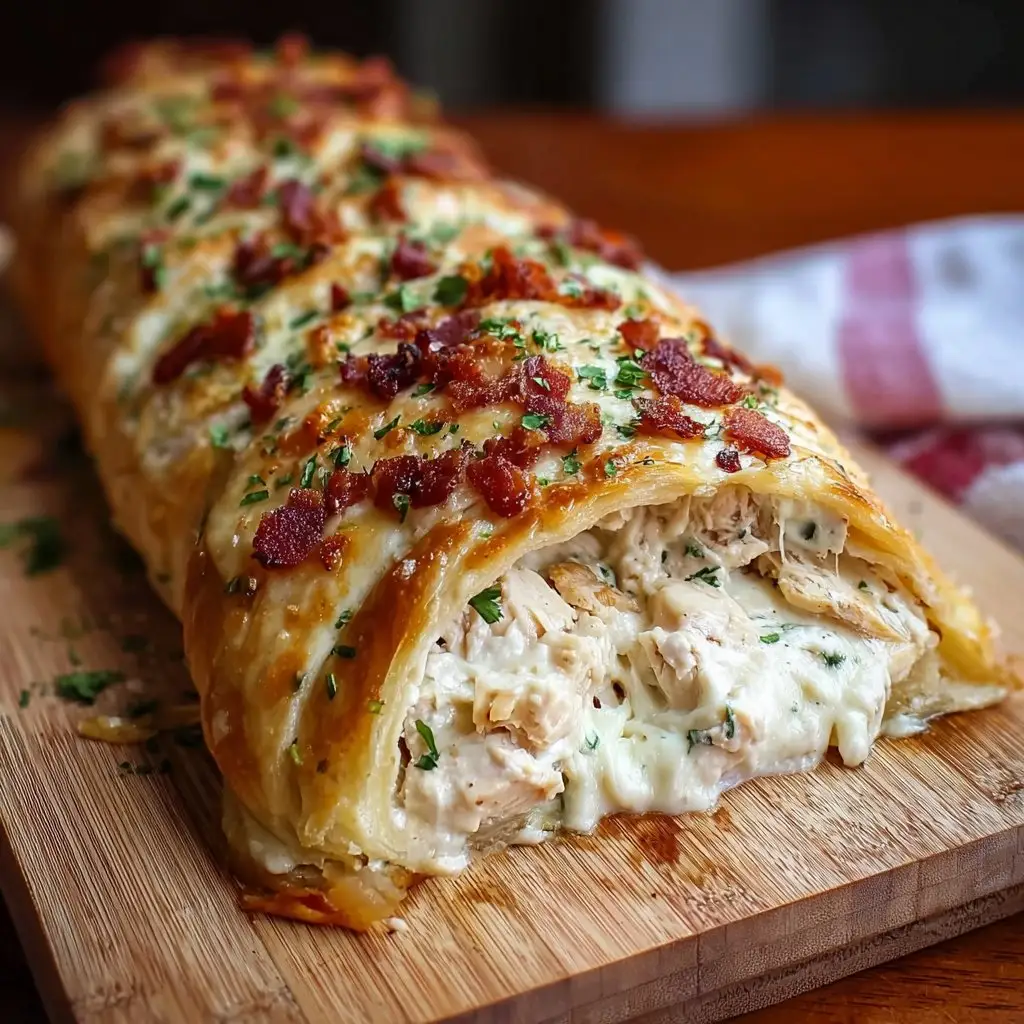 Chicken Bacon Ranch Stromboli