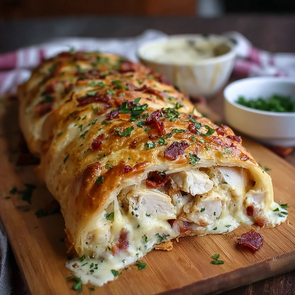 Chicken Bacon Ranch Stromboli