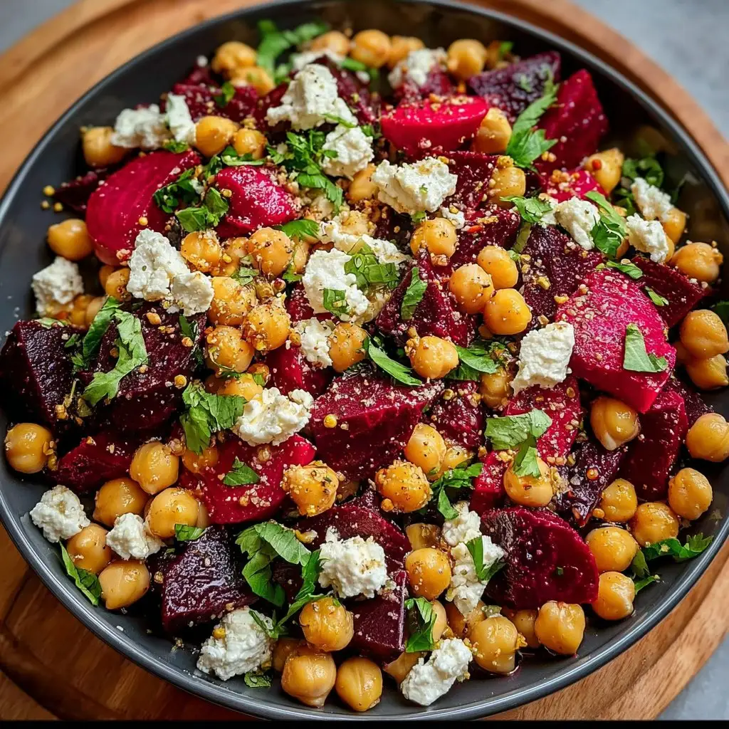 Chickpea Beet and Feta Salad