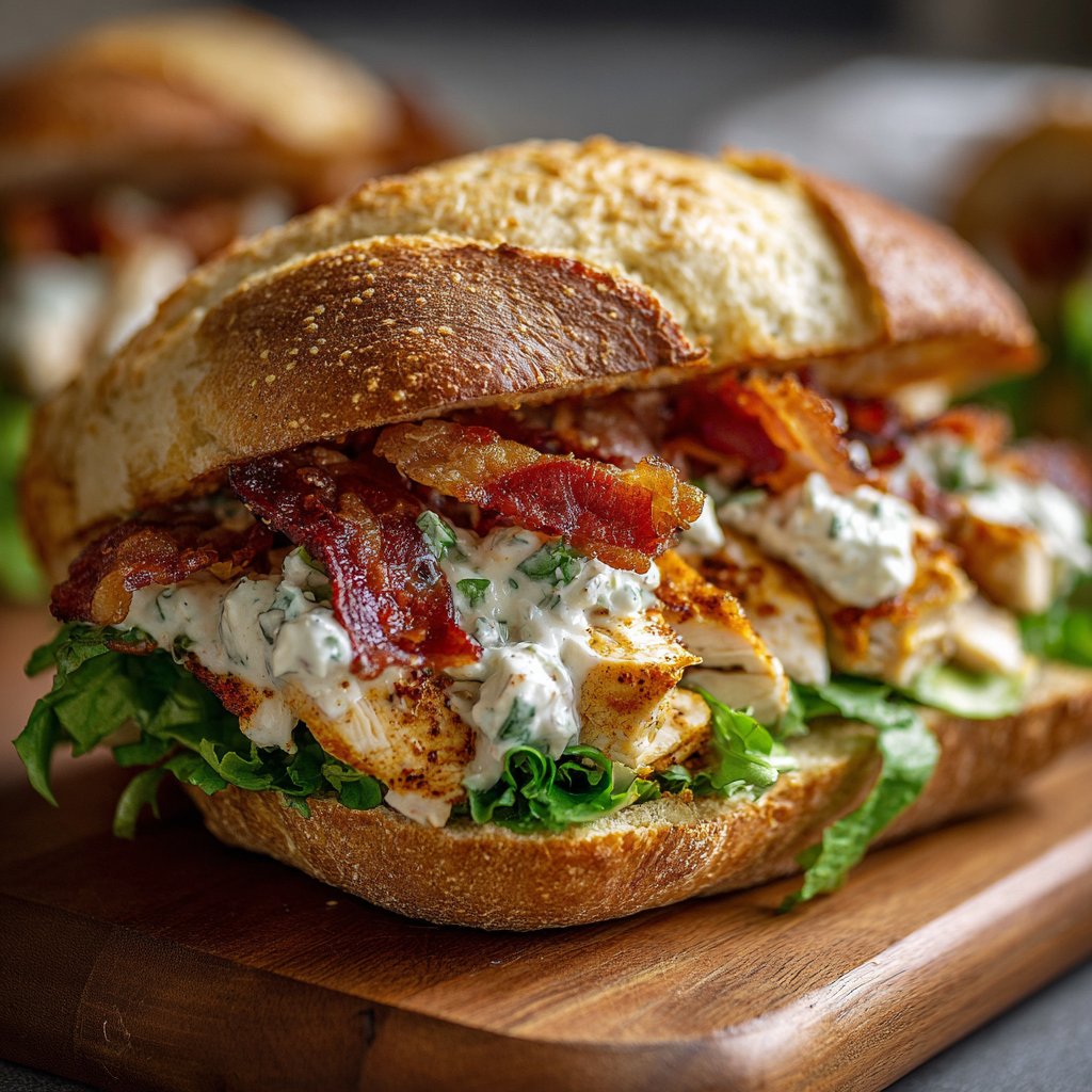 Chopped Chicken Bacon Ranch Sandwich